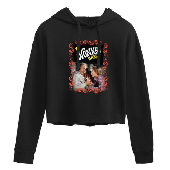 Willy Wonka & The Chocolate Factory - Charlie & Grandpa Joe - Juniors Cropped Pullover Hoodie