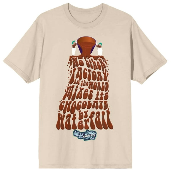 Willy Wonka & The Chocolate Factory Chocolate Waterfall Natural T-Shirt-3XL