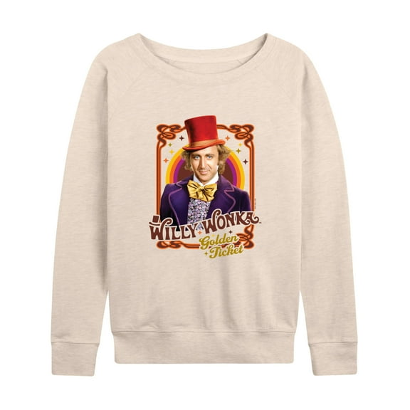 Willy Wonka & The Chocolate Factory - Golden Ticket - Women's Lightweight French Terry Long Sleeve Shirt