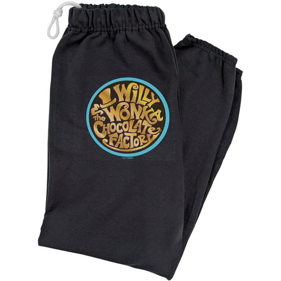 Willy Wonka and The Chocolate Factory Logo Unisex Jogger Sweatpants for Men and Women, Black, 2X-Large