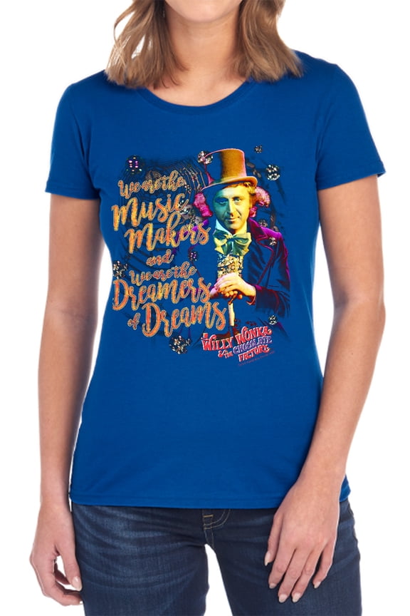 Willy Wonka and The Chocolate Factory Music Makers Women's T Shirt, Royal, Medium