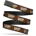 thumbnail image 1 of Adjustable Belt, Clamp Buckle, Cut-to-Fit, Willy Wonka and the Chocolate Factory Wonka Bar Logo, 1 of 3