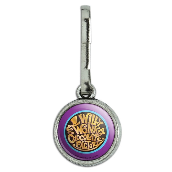 Willy Wonka and the Chocolate Factory Logo Antiqued Charm Clothes Purse Suitcase Backpack Zipper Pull Aid