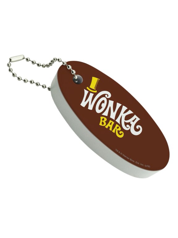 Willy Wonka and the Chocolate Factory Wonka Bar Logo Floating Keychain Oval Foam Fishing Boat Buoy Key Float