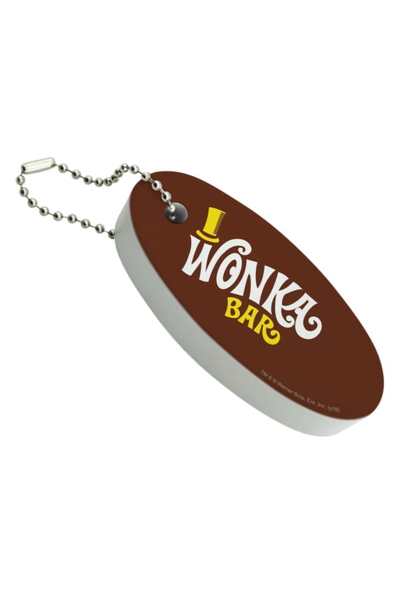 Willy Wonka and the Chocolate Factory Wonka Bar Logo Floating Keychain Oval Foam Fishing Boat Buoy Key Float