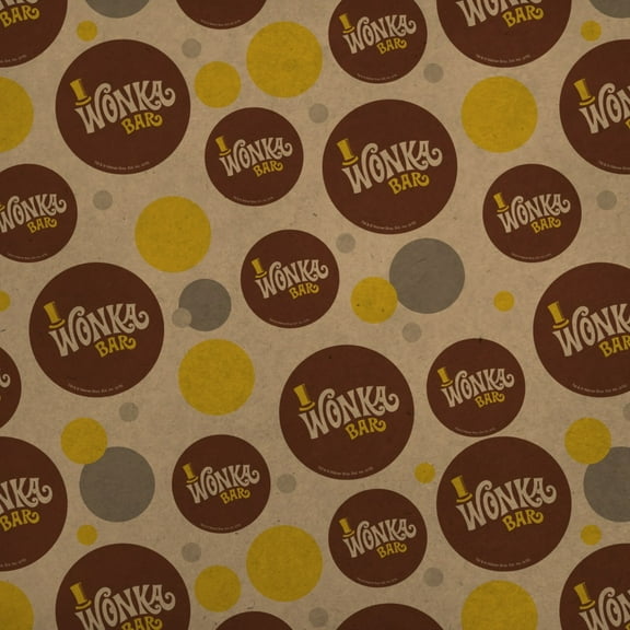 Willy Wonka and the Chocolate Factory Wonka Bar Logo Premium Kraft Gift Wrap Wrapping Paper Roll