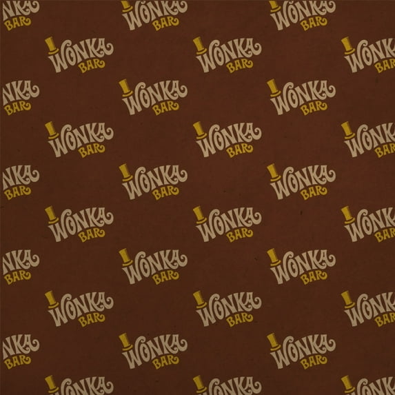 Willy Wonka and the Chocolate Factory Wonka Bar Logo Premium Kraft Roll Gift Wrap Wrapping Paper