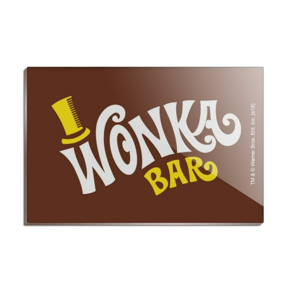 Willy Wonka and the Chocolate Factory Wonka Bar Logo Rectangle Acrylic Fridge Refrigerator Magnet