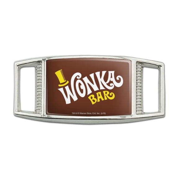 Willy Wonka and the Chocolate Factory Wonka Bar Logo Rectangular Shoe Shoelace Shoe Lace Tag Runner Gym Charm Decoration