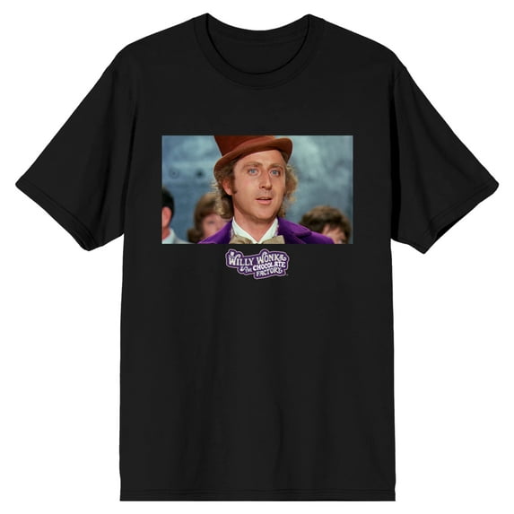 Willy Wonka & the Chocolate Factory 1964 Gene Wilder Men's Black Graphic Tee-3XL