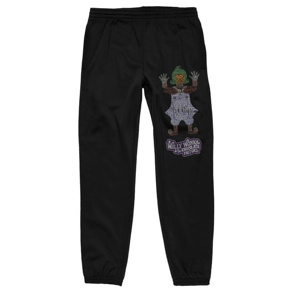 Willy Wonka & the Chocolate Factory Oompa Loompa Men's Black Sweatpants-XXL