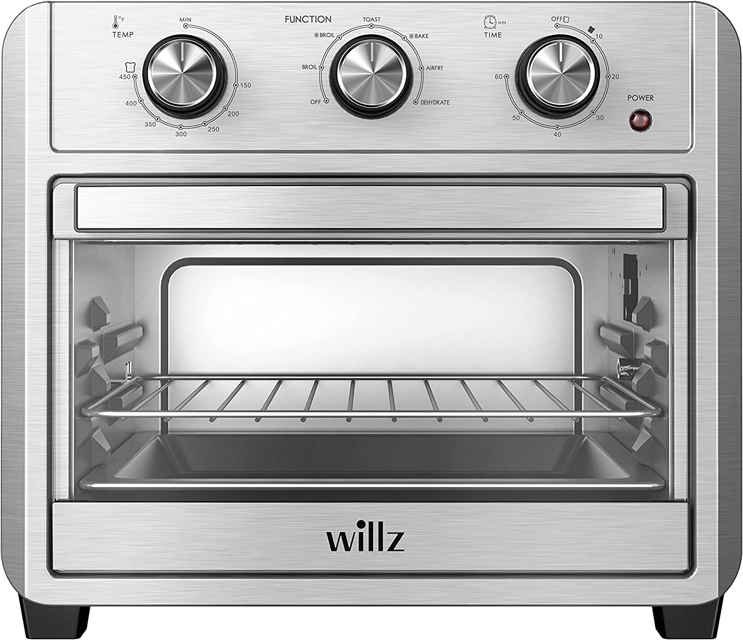 Willz WT22208S4MA17 22L Mechanical Air Fry Toaster Oven, Brushed SS