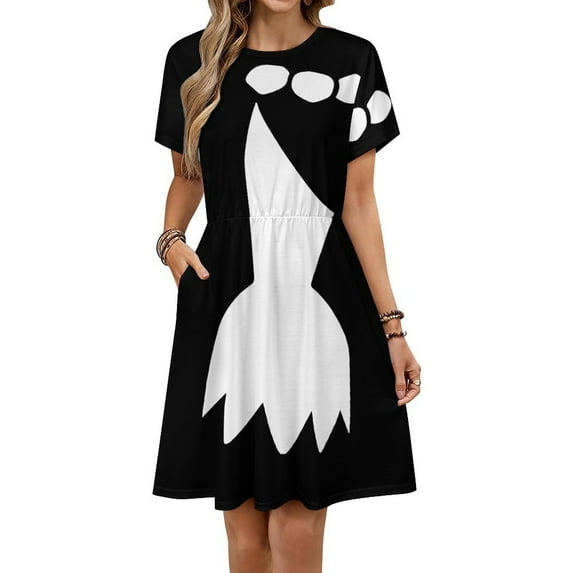 Wilma Flintstones Dress Fashion Beach Short Sleeve Dresses Female Party Printed Sundress