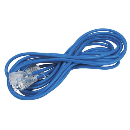 Performance Tool W2256 25-Foot 16-Gauge Blue All-Weather Extension Cord Features Lighted Outlet, Indoor/Outdoor, 13A/1625W, Cold Weather Rated, SJTW, cETL Listed