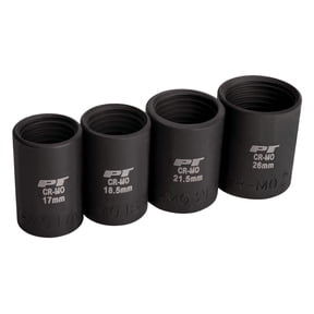 Performance Tool M990 Heavy Duty Impact Socket Set for Lug Nut Removal - Fits 17mm to 26mm, CrMo Steel, Oil Resistant Finish, 1/2-Inch Drive