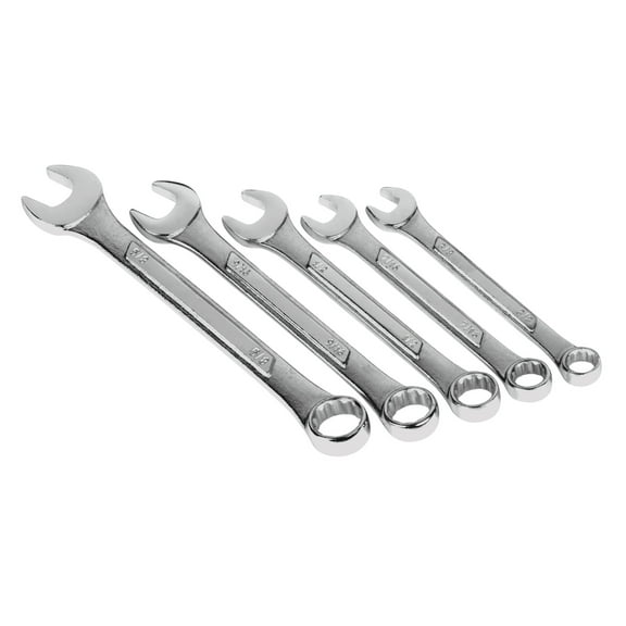 Performance Tool W15P Heat Treated Alloy Steel Raised Panel Design SAE Combination Wrench Set - Sizes 3/8, 7/16, 1/2, 9/16 and 5/8-Inch