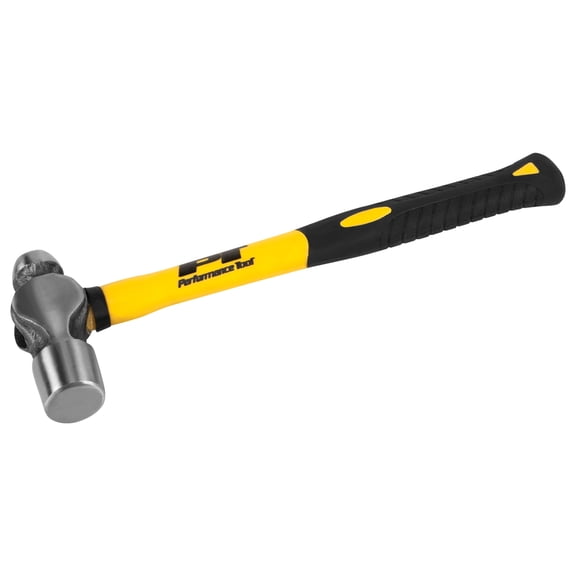Performance Tool M7034B 24oz Ball Pein Hammer With Fiberglass Handle