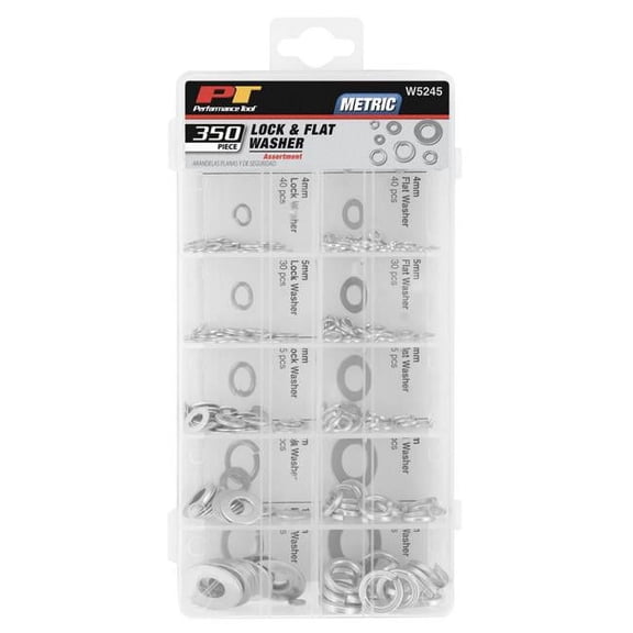 Wilmar PMW5245 Lock & Flat Washer - 350 Piece