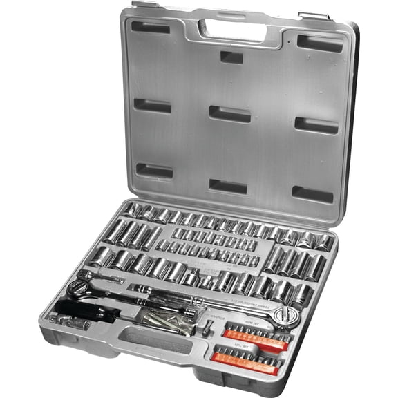 Performance Tool W1198 SAE/Metric 100-Piece Socket (1/4-Inch, 3/8-Inch & 1/2-Inch Drive) and Bit Set