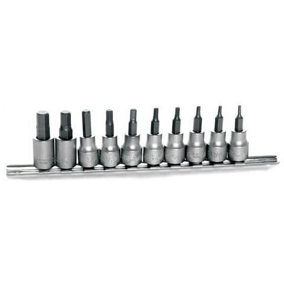 Wilmar Performance Tool W1387 Wilmar 10-Piece Sae Hex Bit Socket Set