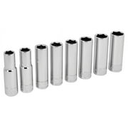 Performance Tool W32400 8-Piece 1/2-Inch Drive Metric Deep Socket Set