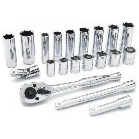 Performance Tool W38911 3/8-Inch Drive SAE Socket Set, 20-Piece, 1-Pack
