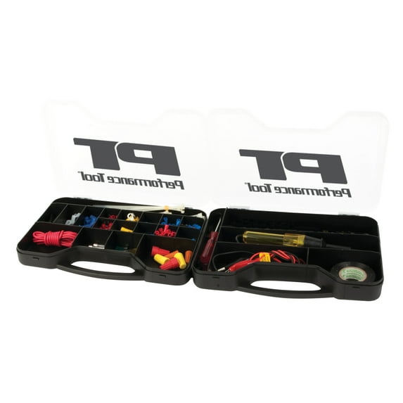 Performance Tool W5207 285 Piece Multi-Use Electrical Repair Kit, Black