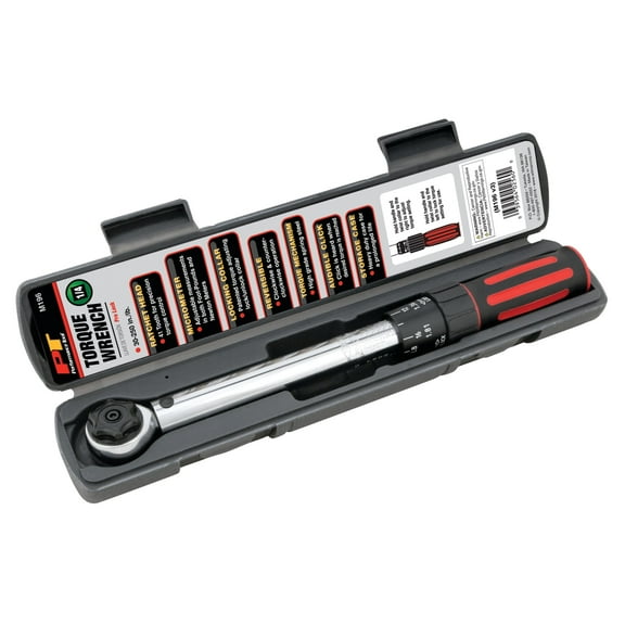 Performance Tool M196 1/4-Inch Drive Torque Wrench 250 inch/lb. - Dual Scale, Audible Click, Precision Ratchet