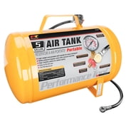 Performance Tool W10005 Hi-viz 5-Gallon Horizontal Portable Air Tank With Tire Air Chuck, Yellow