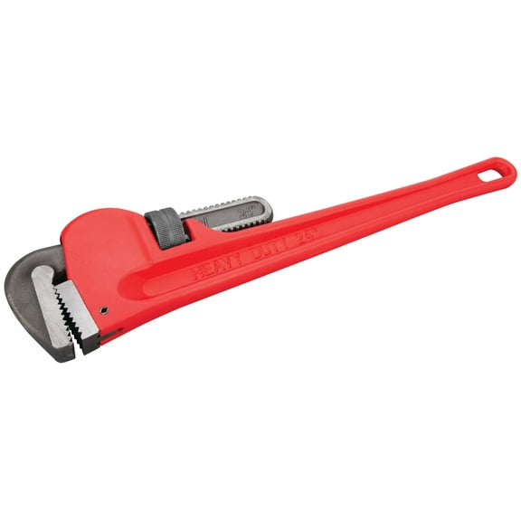 Performance Tool W1133-24B 24 In. Pipe Wrench - Drop-Forged Steel, Plumbers Wrench, Adjustable, Milled Steel Jaws, Red