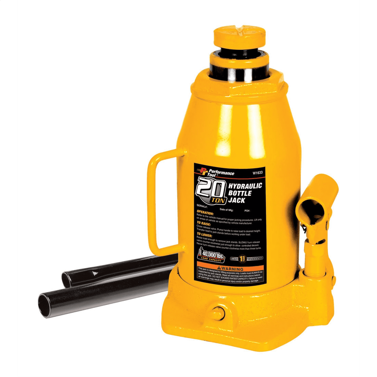 Wilmar W1633 20-Ton Hydraulic Bottle Jack - Walmart.com