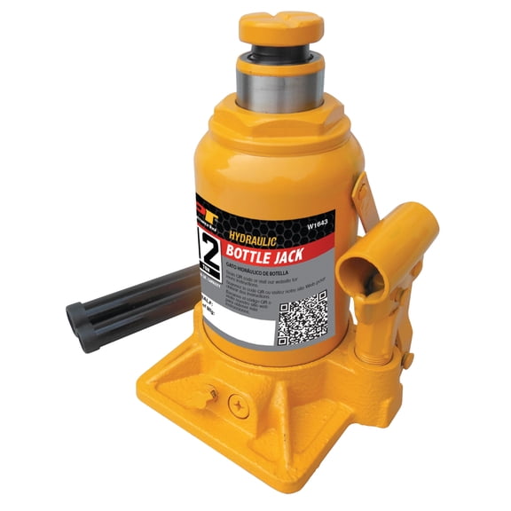 Performance Tool W1643 Heavy Duty Shorty Bottle Jack for Vehicle Maintenance, 12 Ton Capacity (24,000 lbs)