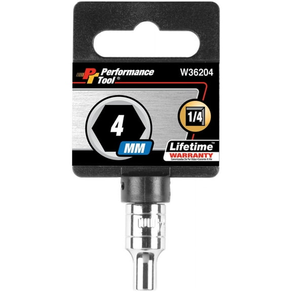 Wilmar W36204 Chrome Socket, 1/4" Drive, 4mm, 6 Point, Shallow