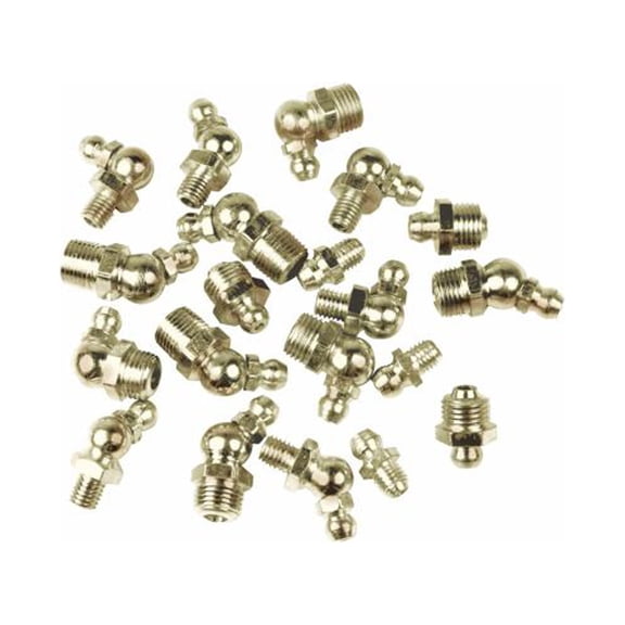 Wilmar W54249 Grease Fitting, 45 & 90-Degree, 1/4-In. x 28, 10-Pk. - Quantity 12