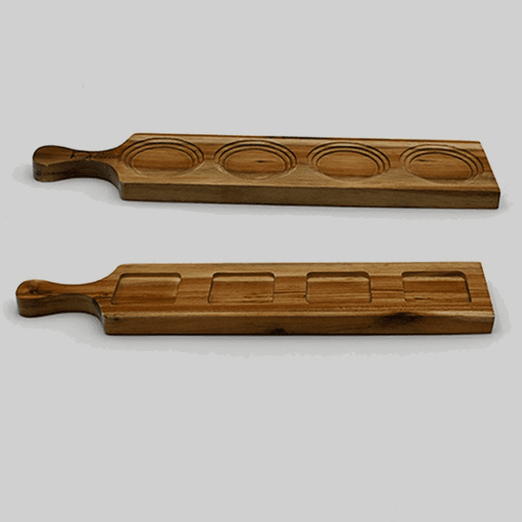 Wilmax 17.5 in. Long Acacia 4 Hole Doublesided Flight Board Set of- 24