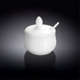 thumbnail image 1 of Wilmax 996083 130 ml Mustard Pot with Spoon, White - Pack of 72, 1 of 1