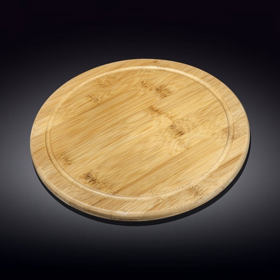 Wilmax Round-with-Groove Bamboo Serving Board 12 Inch Diameter, 3 Pieces