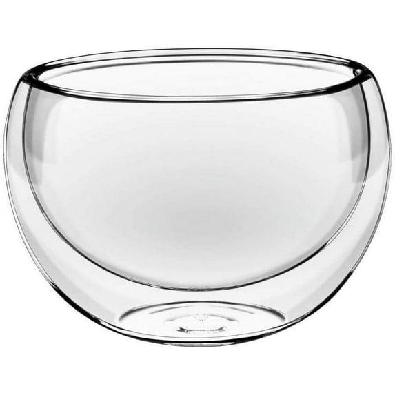 Wilmax WL-888755/A Double-Wall Insulated Thermo Glass Bowl 8.5 Ounce, 3.25 Inch Diameter x 2.75 Inch High - 1 Each