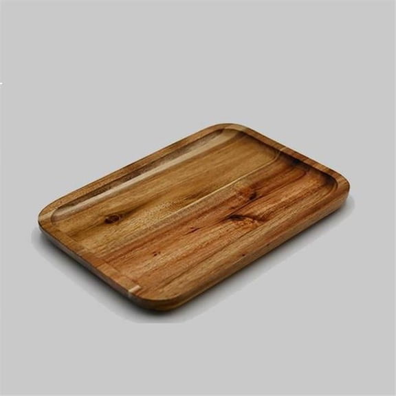 Wilmax ZG-660210 10 x 7 in. Acacia Serving Rectangle Tray & Dish Set of- 12