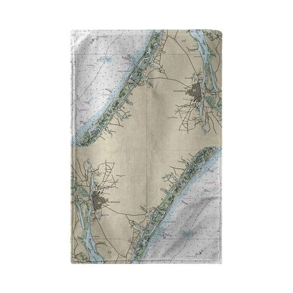 WilminKTon - Wrightsville Beach, NC Nautical Map Beach Towel - 30 x 50 in.