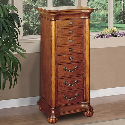 Wilmington Cherry And Burl Jewelry Armoire 46 OFF