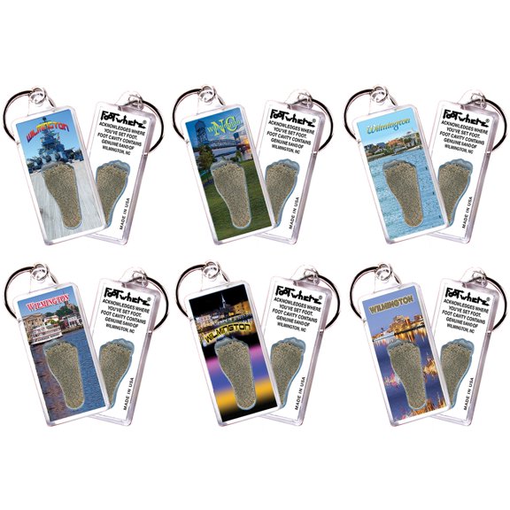 Wilmington FootWhere Keychains. (WLM100 - Assorted) 6 Piece Set