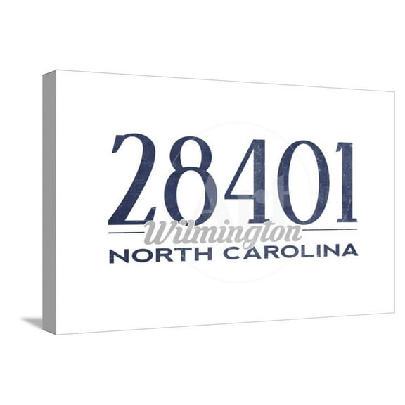 Wilmington, North Carolina  28401 Zip Code Blue, Stretched Canvas Wall Art by Lantern Press Sold by Art.Com