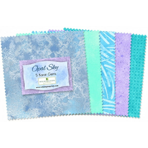 Wilmington Prints 5in Squares Essential Gems Opal Sky 42pcs