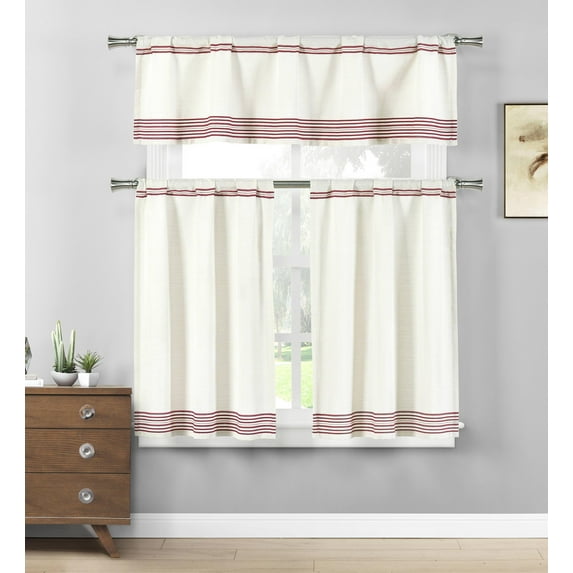 Wilmont 3 Piece Kitchen Curtain Set Tiers