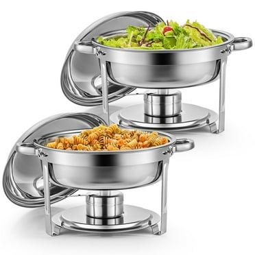 Wilprep 2 Pack Chafing Dish Buffet Set 5 qt Stainless Steel Chafers for BBQ Parties More