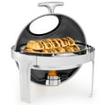 thumbnail image 1 of Wilprep 6.3 qt Roll Top Chafing Dish Buffet Set Stainless Steel Food Warmer Sliver, 1 of 11