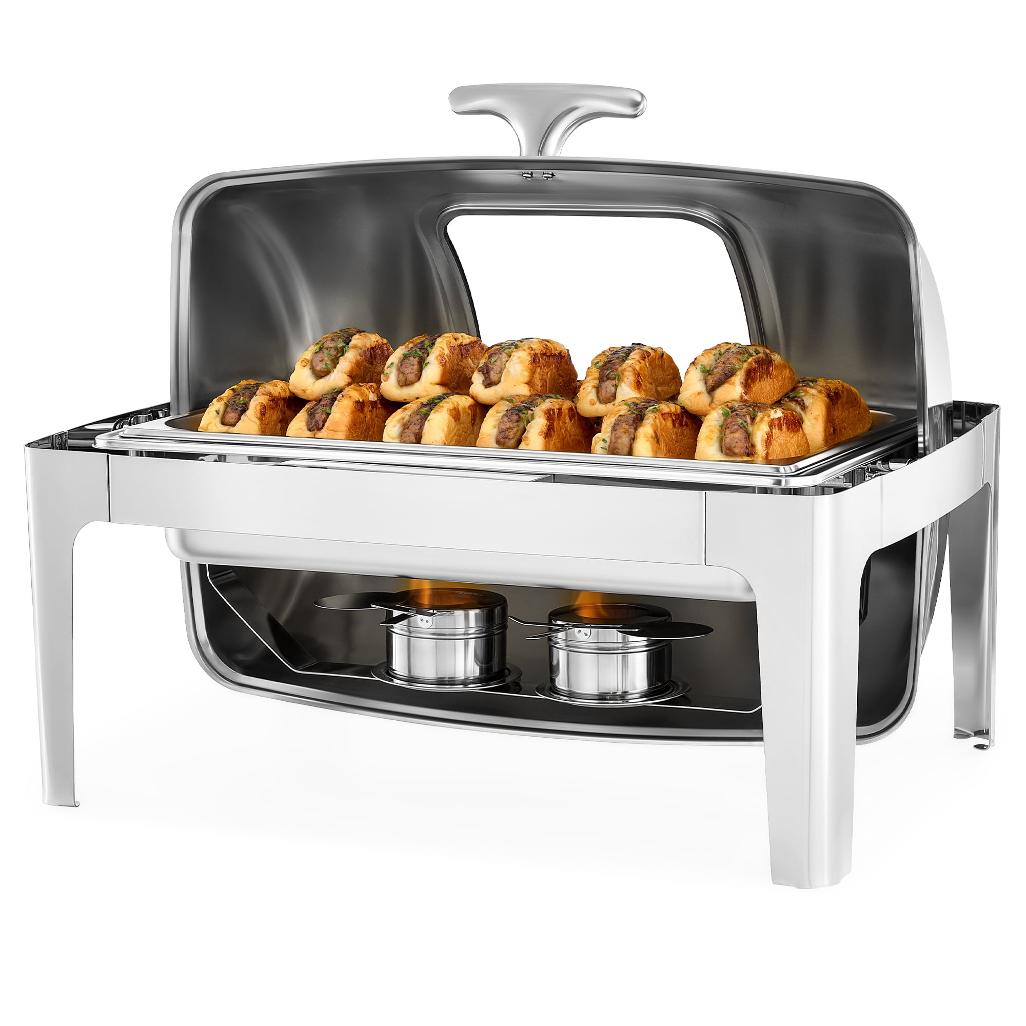 Prijzen Chafing dish set 2 bakken GN 1/2 RVS, 2 stuks 9L