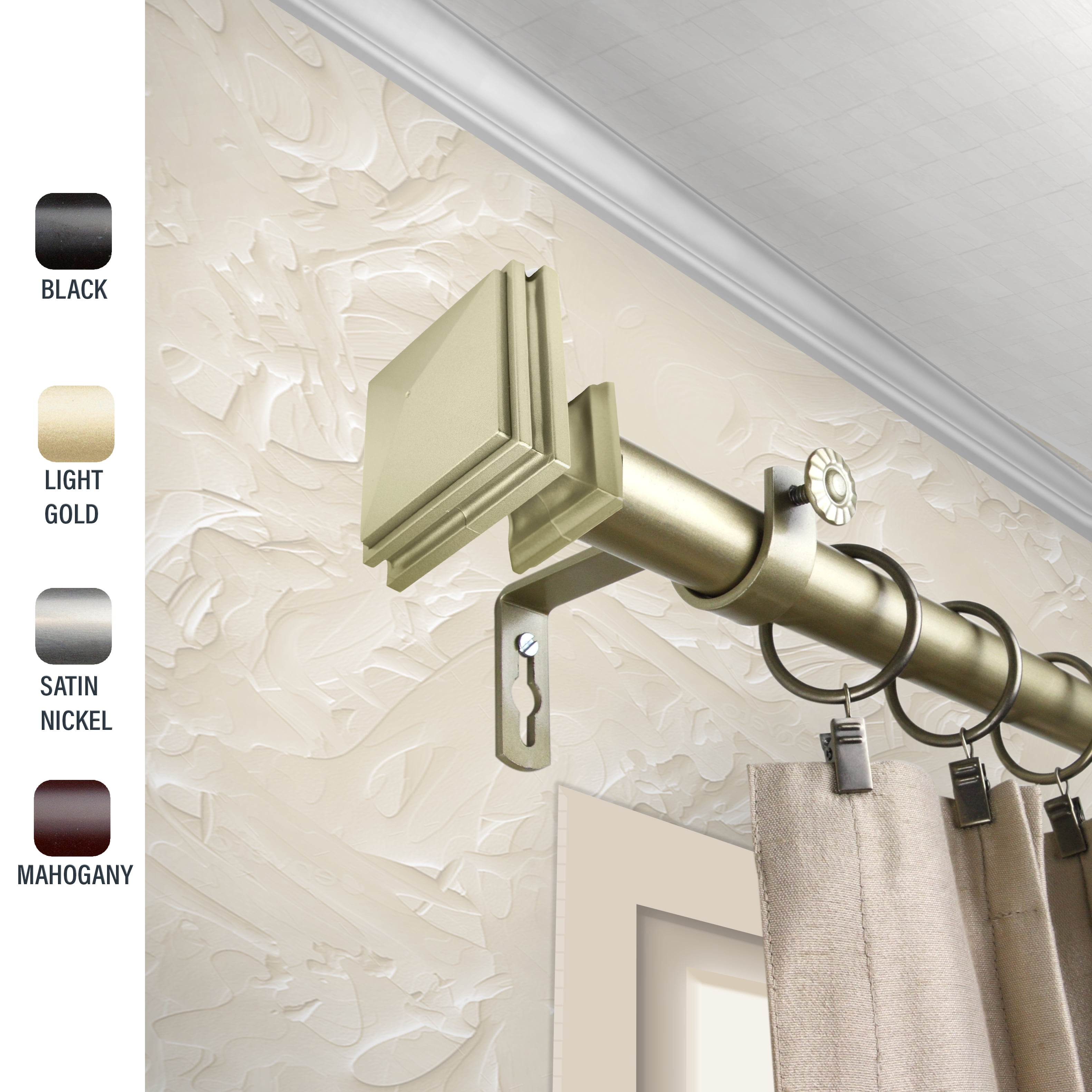 Wilson 1" dia. Curtain Rod 120-170 inches - Gold