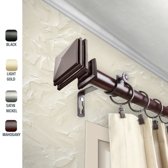 Wilson 1" dia. Curtain Rod 28-48 inches - Mahogany